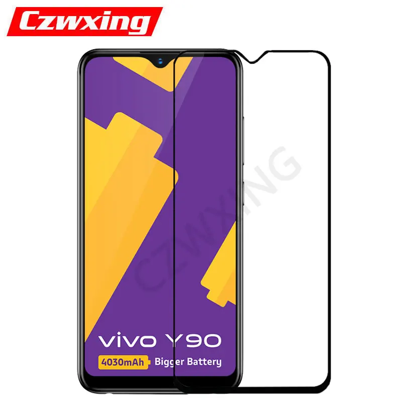 Стекло VIVO Y90 с полным покрытием протектор экрана закаленное стекло для Y 90 VIVOY90