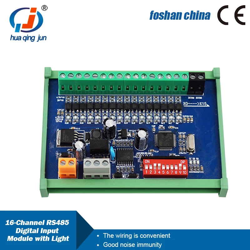 Huqingjun 16-ä RS485   Է    24VDC, plc Led Modbus RTU   