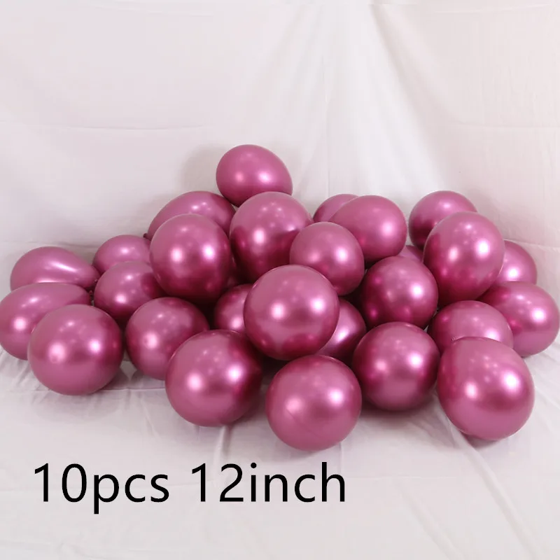 rose red 12 дюймов металлические цветные латексные шары конфетти микс 10 шт гелиевые надувные шары шар на день рождения, свадьбу, вечеринку - Цвет: rose red