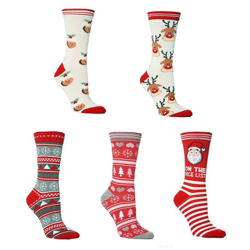 Cotton Christmas Socks Santa Claus Gift Kids Unisex Xmas Funny Socks FOR Women 