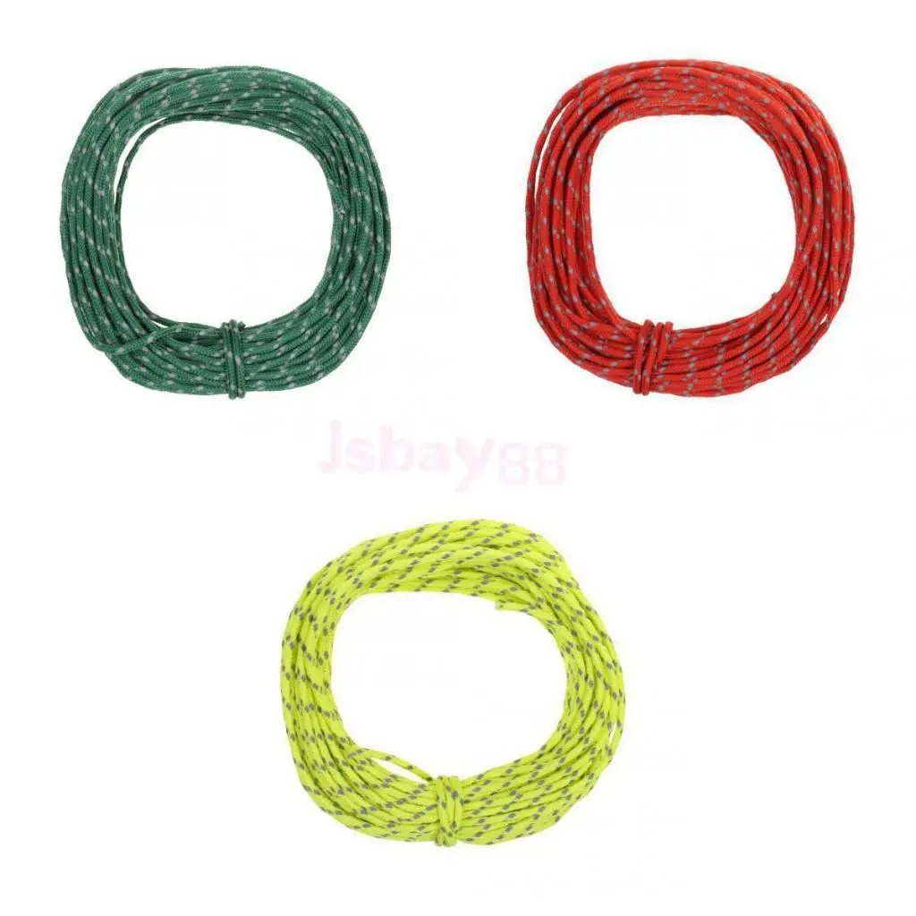 15m 2.5mm Reflective Guyline Camping Canopy Tent Shelter Guy Line Cord Paracord
