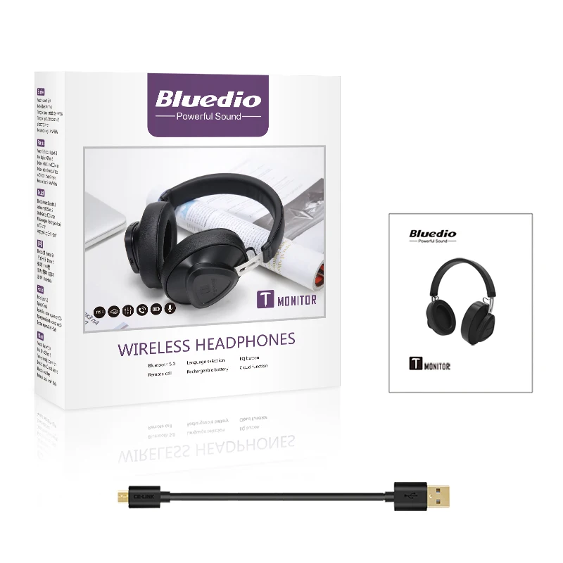 Bluedio TM 5,0 Bluetooth Беспроводной наушники, гарнитура для прослушивания музыки для монитор телефона студийные наушники Поддержка голос Управление