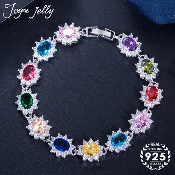 

JoyceJelly 925 Sterling Silver Women Bracelet Ruby Sapphire Emerald Fine Jewelry Gemstone Hot Selling Wedding Gifts Wholesale