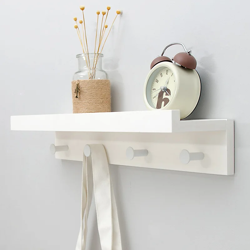 Wall Shelf Wood Clothes Rack Organizer Coat Hook Towel Hanger Holder Key | Дом и сад