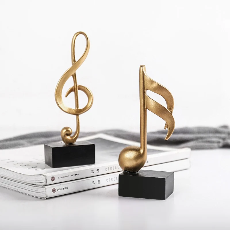 Ornament Crafts Golden Musical Note Handicraft Home Decor Figurine