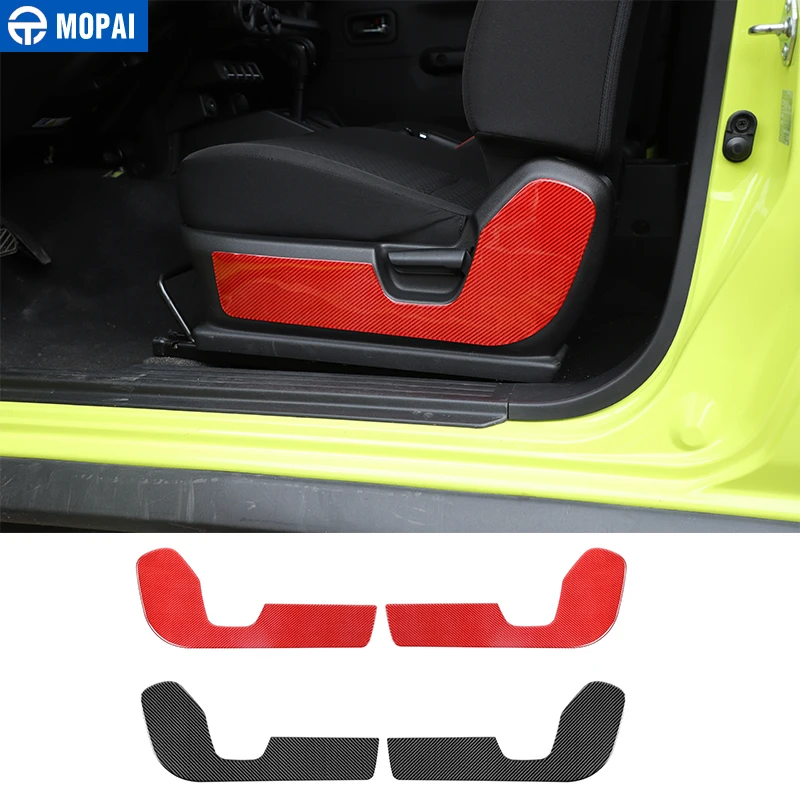 MOPAI Carbon Fiber Stickers for Jimny JB74 Car Front Seat Adjustment Panel Decoration Cover for Suzuki Jimny 2019+ Accessoreis