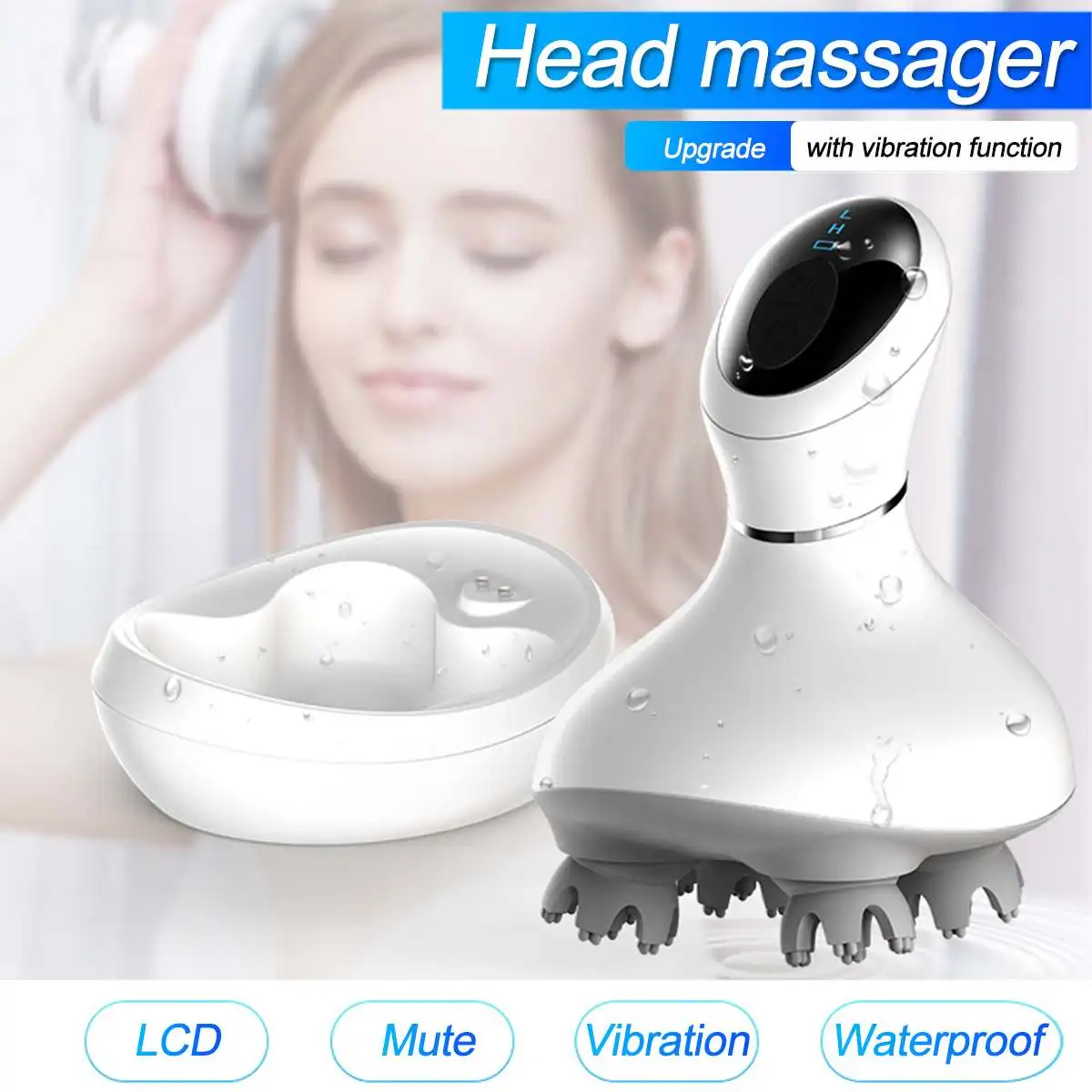 

Electric Head Massage Wireless Scalp Massager Prevent Hair Loss Body Deep Tissue Kneading Vibrating Health Care With 4 Heads