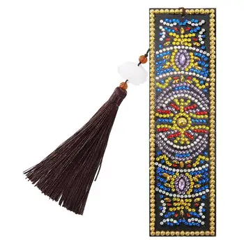 

DIY Special Shaped Diamond Painting Creative Leather Bookmarks with Tassel