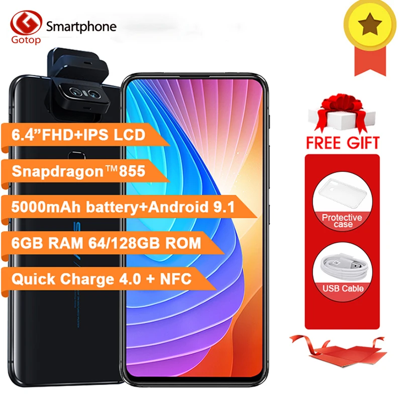 Глобальная версия ASUS Zenfone 6 Qualcomm Snapdragon 855 ГБ ОЗУ 64 Гб ПЗУ телефон 48 + 13 МП отпечаток