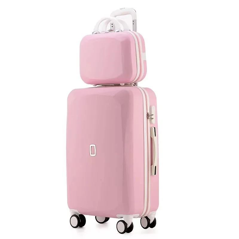 Милые женские комплекты для багажа на колесиках Spinner пароль чемодан на колесиках 20 дюймов Корейская дорожная сумка на колесиках 26 дюймов Большая Сумка кабина