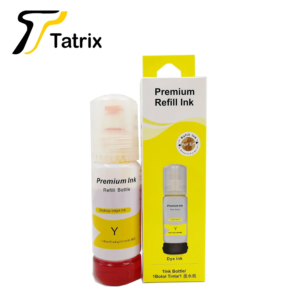 Tatrix Quality Refill Ink For 002 101 102 105 502 504 EcoTank Ink For Epson L4150 L4160 L6160 L6170 L6190 ET2750 ET3700 ET4750 - Color: Yellow