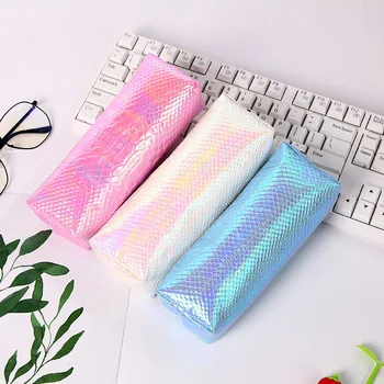 

Cute Mermaid Pencil Case Kawaii Glitter Laser Pencil Bag High Capacity Pen Box For Girls School Office Stationery Pencilcase
