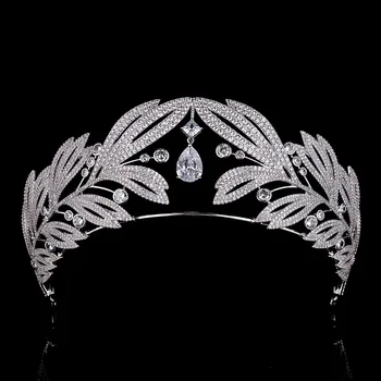 

Royal Retro Water Drop Big Crown Bride Wedding Luxury Crown Wedding Hair Accessories Beauty Forever Hair Tiaras and Crowns