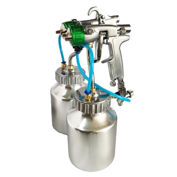 

high pressure mirror pneumatic sprayer double nozzle spray gun with tank