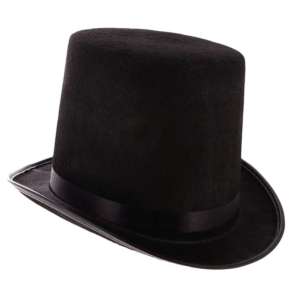 Черная полиэфирная фетровая атласная шляпа мага Hat-Ringmaster Hat аксессуары для костюмированной вечеринки один размер подходит для большинства взрослых