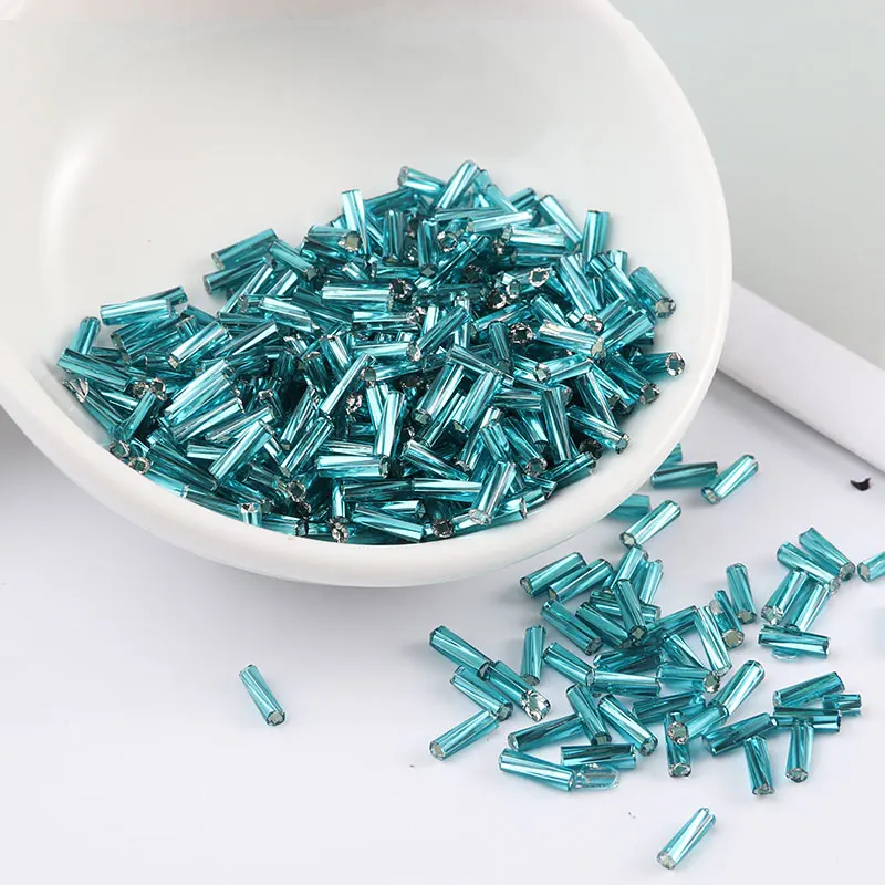 400 шт винтовой Seedbeads 11/0 трубка из бисера 2x6 мм Twist стеклярус Стекло Бисер для DIY браслет ювелирных изделий платье делает 18 Цвета - Цвет: Turquoise