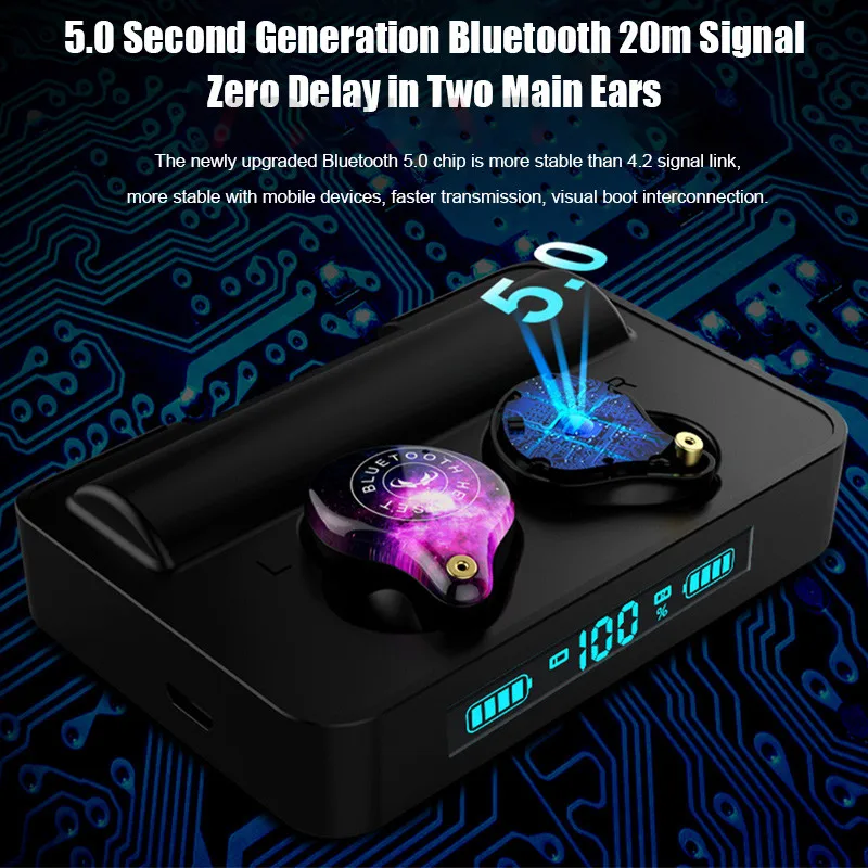 Беспроводные Bluetooth наушники TWS Bluetooth 5,0 наушники IPX7 водонепроницаемые наушники с сенсорным управлением наушники 3600 мАч зарядная коробка