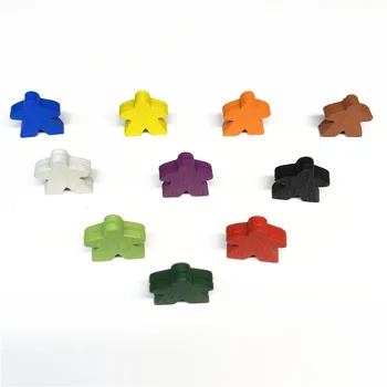 

10 Pieces/Lot Humanoid Wooden Pawn/ Chess 16mm Meeple For Carcassonne Board Game Accessories 16mm*6mm 10 Colors