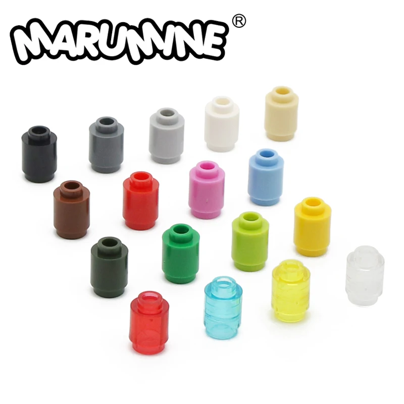 MARUMINE-bloques de construcción de cilindro redondo, 300 Uds., 1x1, tecnología de cambio de captura, Compatible con 3062 30068, montar partículas
