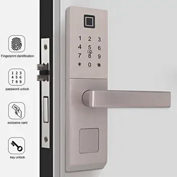 

smart lock Intelligent Electronic Fingerprint Keypad Password Card Door Lock Home Security door handle lock Safety Door Lock