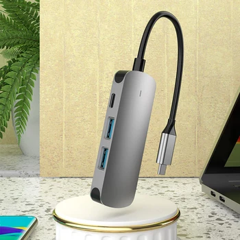 

Usb c to HDMI 4K TYPE C HUB 3.0 DP multi function hub 4 in 1 expansion dock adapter card reader Audio Video for MacBook Pro OTG