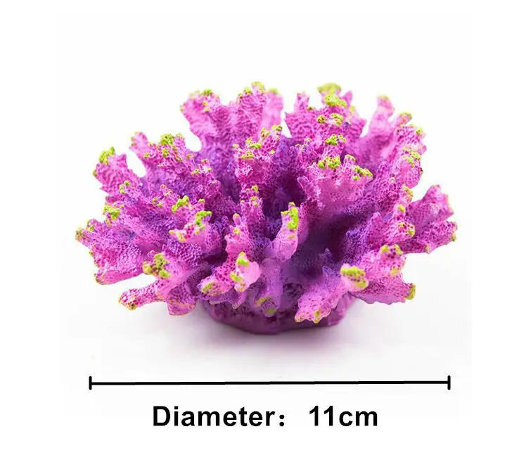 Новая смола Искусственный аквариум Коралл Украшение для аквариума коралловый риф орнамент рок Ландшафтный аквариум аксессуары диаметр 11 см - Цвет: Фиолетовый