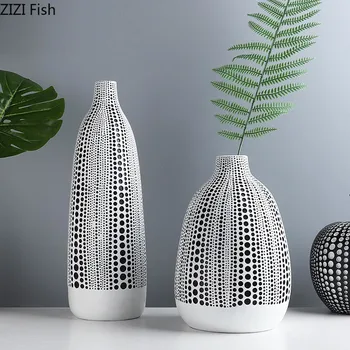 

Creative Wave Dot Art Resin Vase Ornament Flower Arrangement Dried Flower Floral Table Entrance Interior Vase Decoration Home
