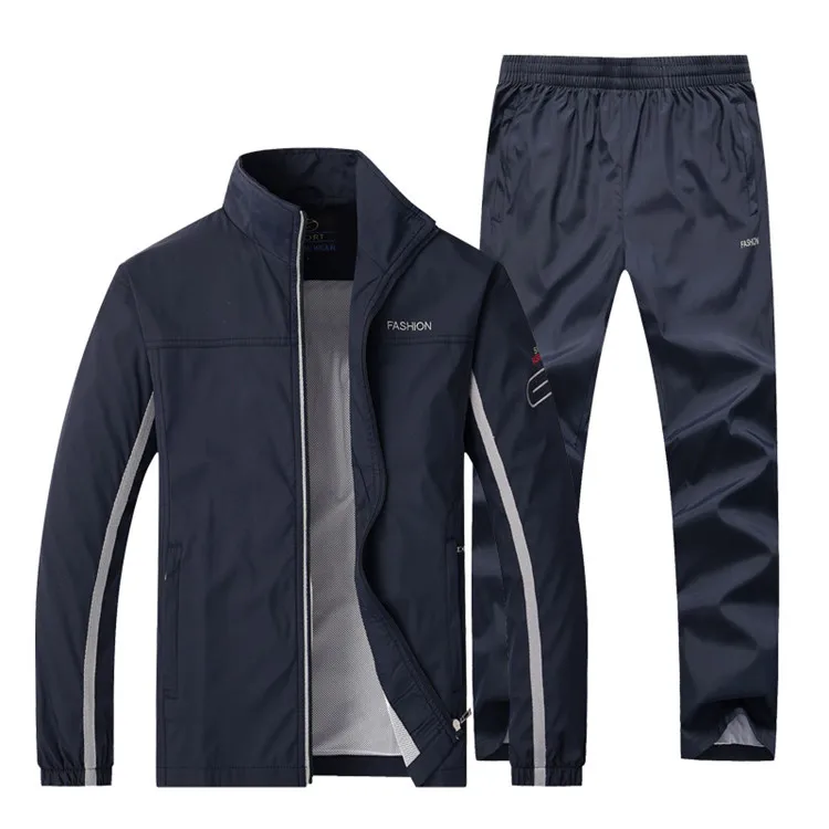 Z14 Navy Blue Спортивный костюм для мужчин из двух предметов; комплекты одежды; Повседневный Спортивный костюм; спортивные костюмы; сезон весна-осень; фирменный спортивный костюм для мужчин; 4XL; 5XL; одежда - Цвет: Z14 Navy Blue