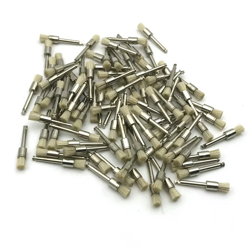 100Pcs/Box Dental Polishing Brushes Soft Bristle Brush Flat Type Prophy