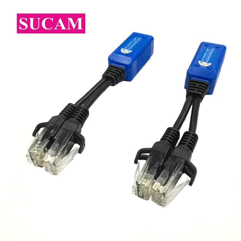 5 par/lote RJ45 combinador divisor uPOE Cable Kit POE conectores de adaptador pasivo Cable de alimentación para el Cable POE IP cámara de seguridad CCTV