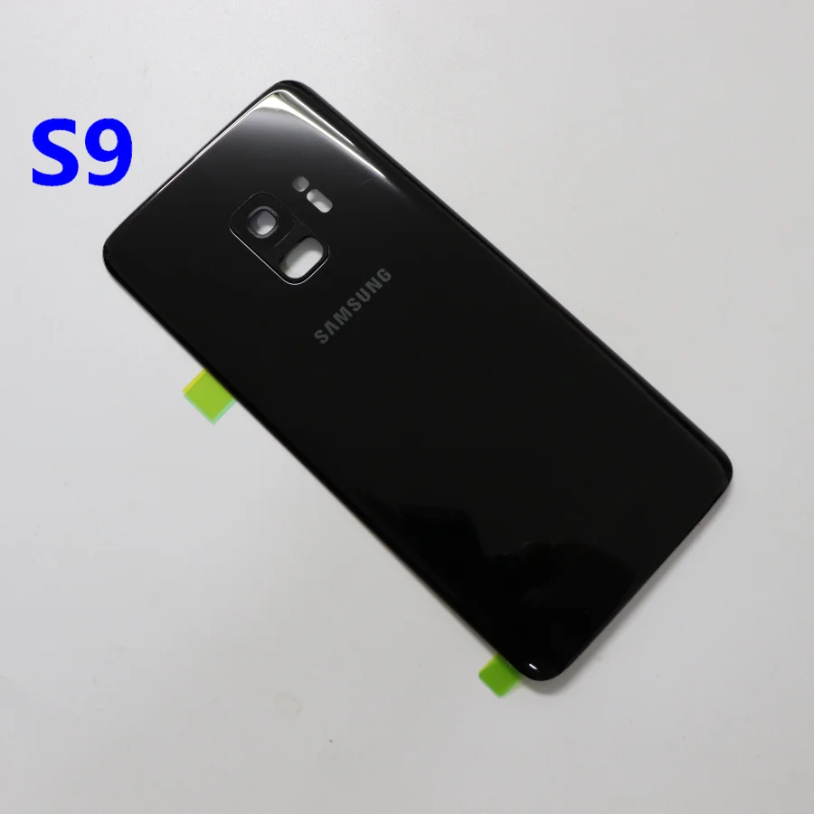 Samsung оригинальная задняя Батарея Крышка для samsung Galaxy S9 плюс S9+ G965 SM-G965F S9 G960 SM-G960F G960FD сзади Стекло чехол - Цвет: S9  black