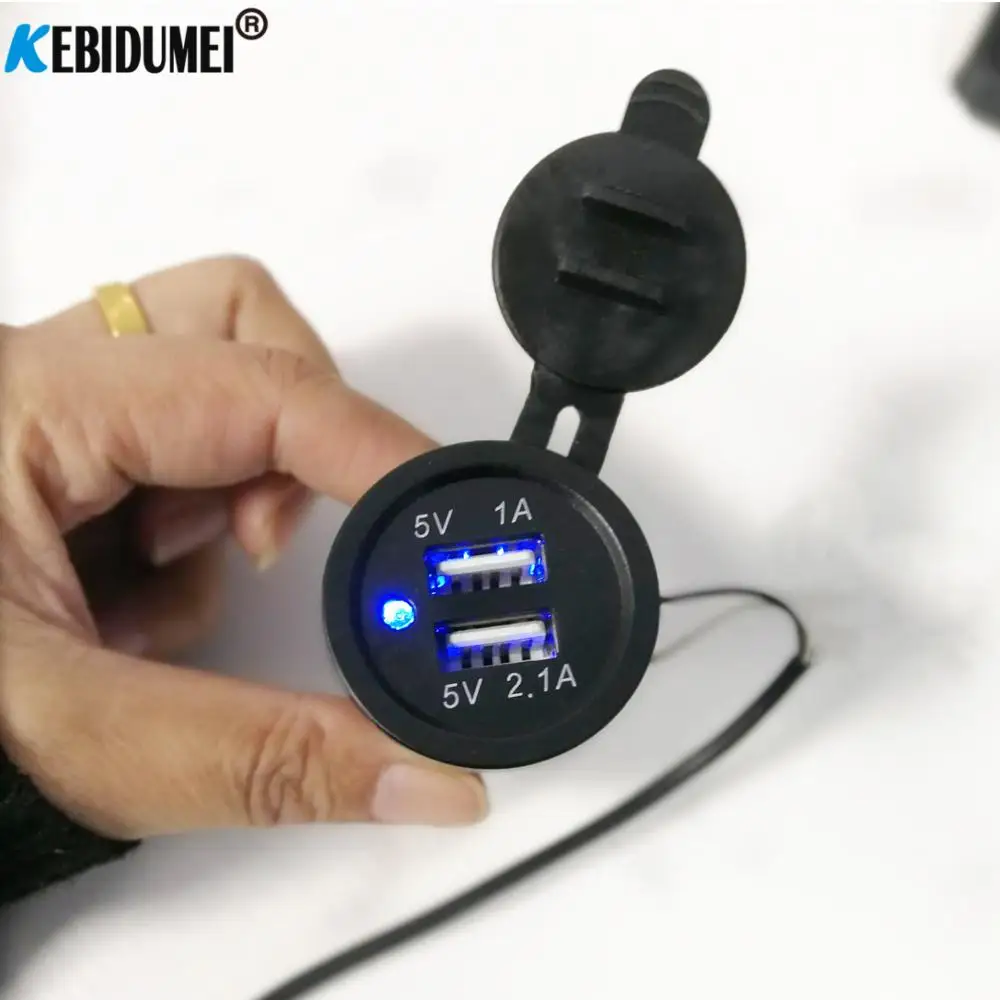 Двойной Автомобильное usb-устройство для зарядки телефона 5В 2.1A USB Авто разъем