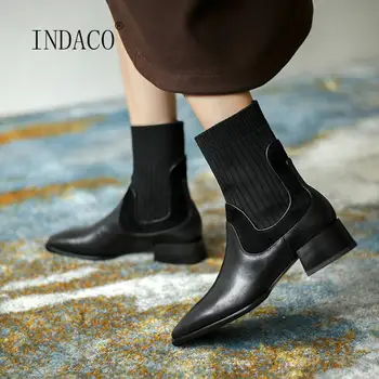 

Women Winter Boots Warm Shoes Slip On Short Boots For Women Short Plush Thick Heel Black Boots