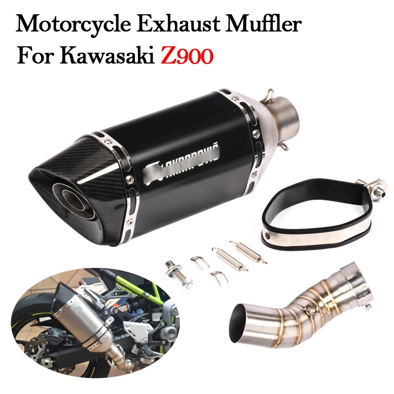 Slip On Motorcycle Exhaust Muffler Pipe Modified With Middle Connection Link Pipe For Kawasaki Z900 Z900 A2 Yeras