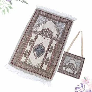 

Cotton Yarn Prayer Mat Carpet Light Muslim Prayer Rug for Living Room Bedroom Hall (with Bag)