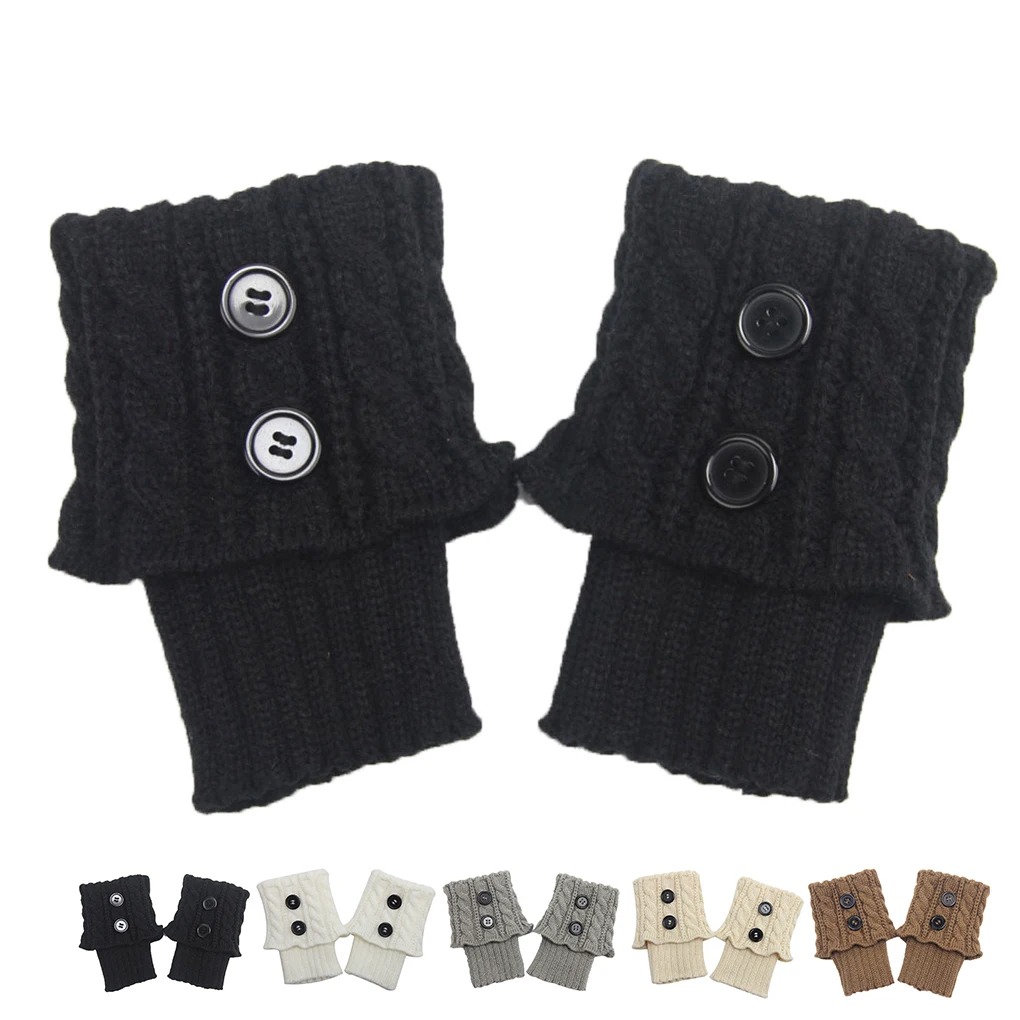 1 пара Женский вязаный манжет для ботинок вязаные зимние носки под сапоги гетры
