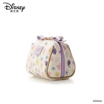

Disney Girl Cosmetic Bag Waterproof Ladies Travel Cosmetic Bag Rapunzel Zipper Pouch Women Make Up Bag Wash Bag Flowers Princess