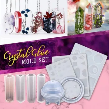 

DIY Crystal Glue Jewelry Mold 83 Pcs Set And Dried Flower 12 Color 2020 New Silicone Jewelry Molds Tools