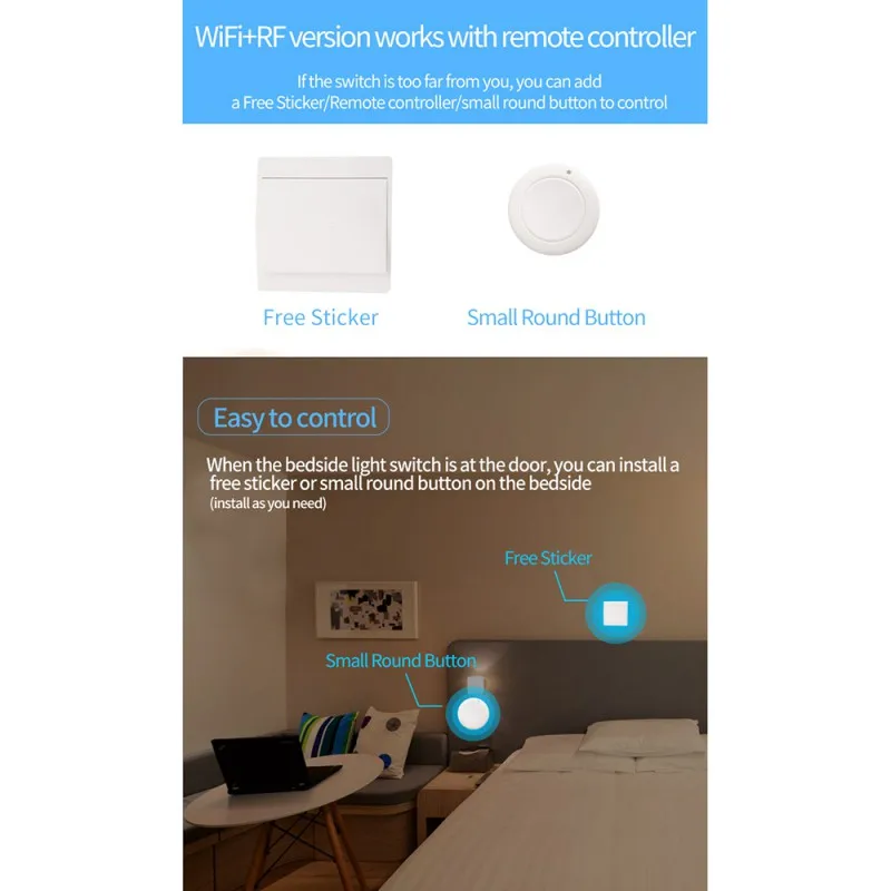 WiFi Smart Panel Switch Remote Voice Control Timing Button Light Switches For Google Home Alexa