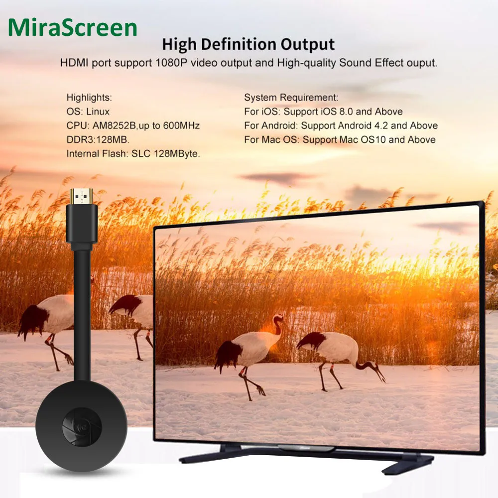 MiraScreen G2 1080P HDMI tv Stick Wifi Дисплей приемник видео передатчик для Iphone Airplay samsung Smart View