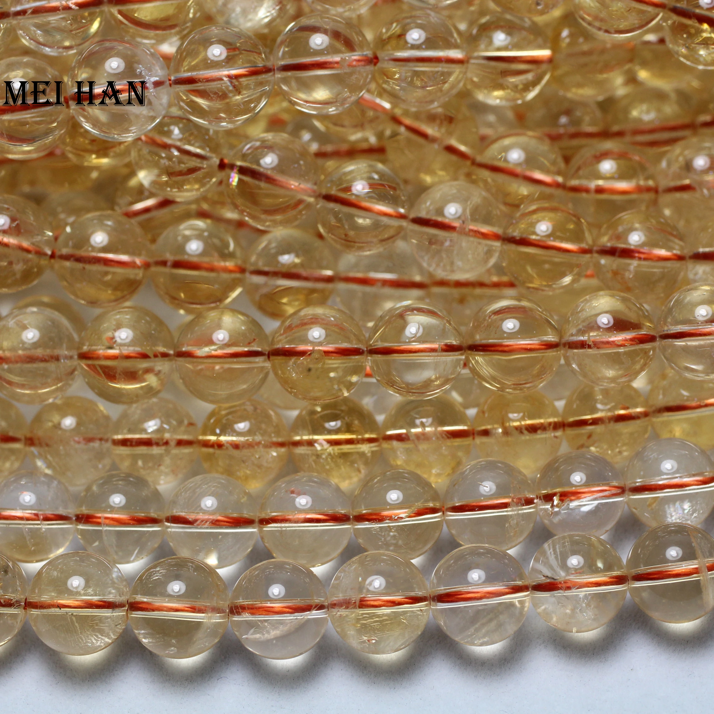 Meihan 40 Beads Set Natural 9 9 8mm Clear Citrine Smooth Round Beads For Jewelry Making Design Or Gift Beads Aliexpress