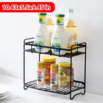 

2 Tier Kitchen Spice Organizer Rack Multi-Function Storage Shelf Kitchen Cabinet Cupboard Organizer Kitchen Storage Holder Rack
