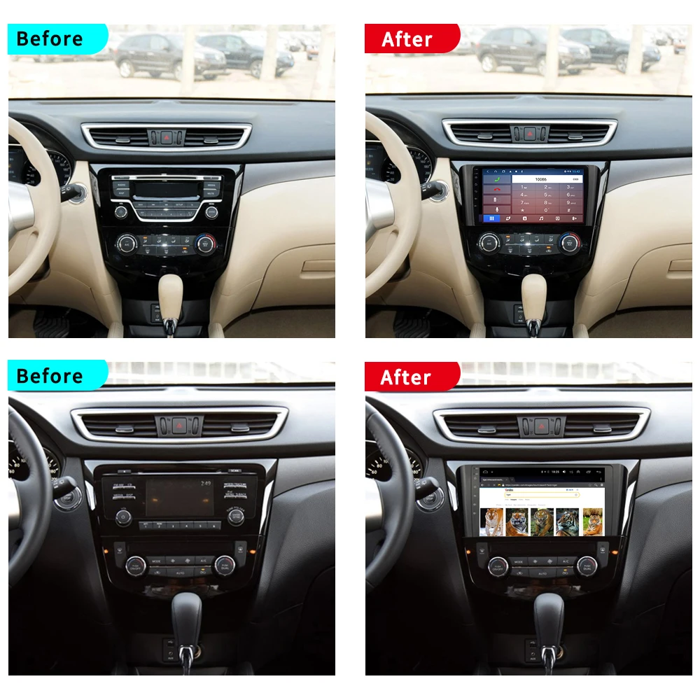 EKIY 10,1 'ips Автомобильный мультимедийный Android 8,1 авто радио 4G+ 64G для Nissan Qashqai X-Trail gps навигация Navi аудио стерео плеер