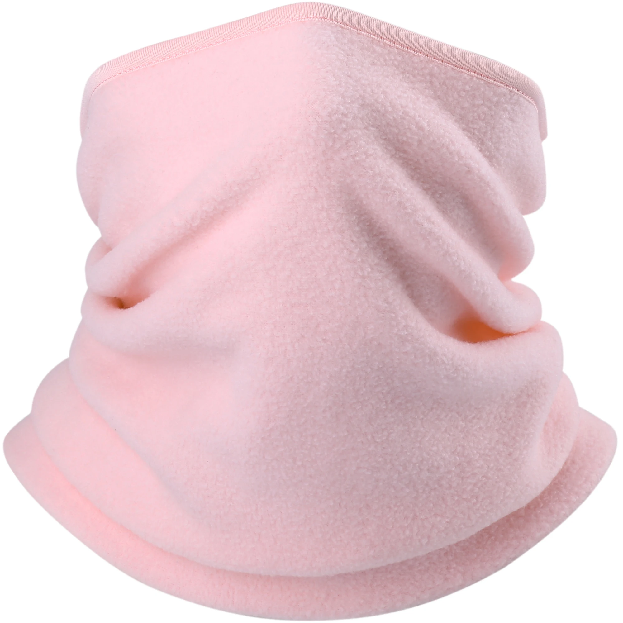Мужская и Женская повязка на шею, полумаска для лица, для холодной погоды, флисовая бандана на шею, накидка на шею, шарф, велосипедный щит для лица, головной убор, повязка на голову - Цвет: Light Pink