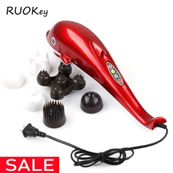 

Electric Dolphin Body Shiatsu Massager Back Massage Hammer Vibration Infrared Stick Roller Cervical Body Massage Pain Relief