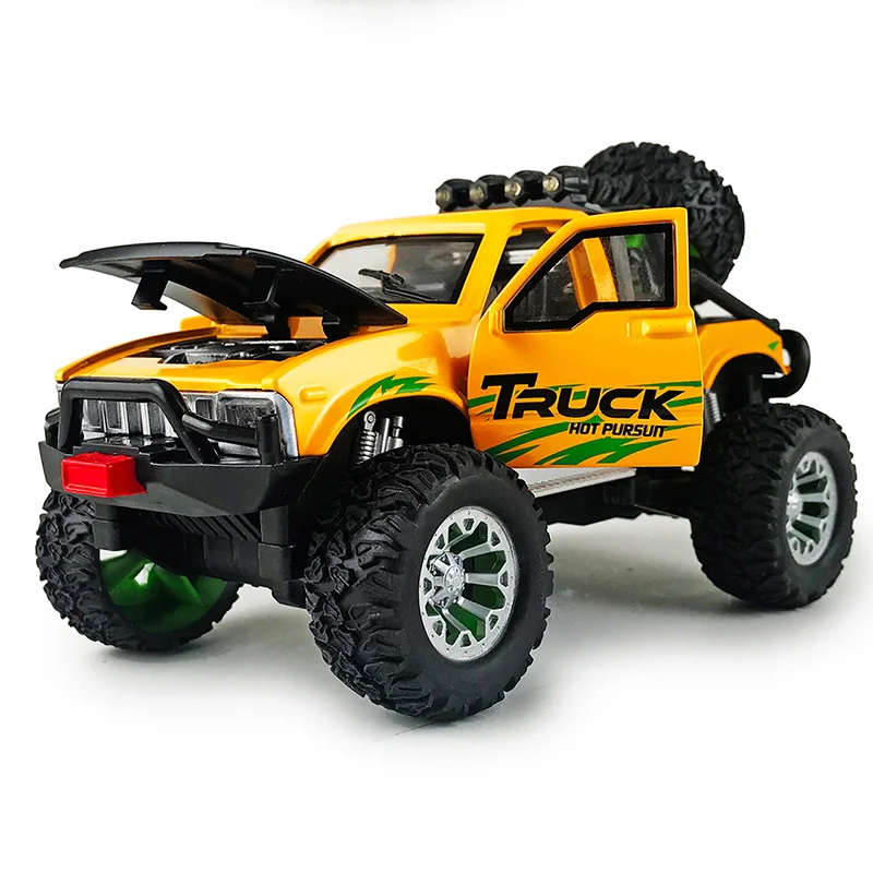 

KIDAMI 1:24 Alloy Pull Back Car Toy Kids High Simulation Pickup Trucks Diecast Vehicles Miniature Car Model Toys Boy Gifts