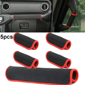

5pcs Car Co-Pilot Roll Bar Grab Handle Protection Cover For Jeep Wrangler JL Gladiator Protection Cover Neoprene