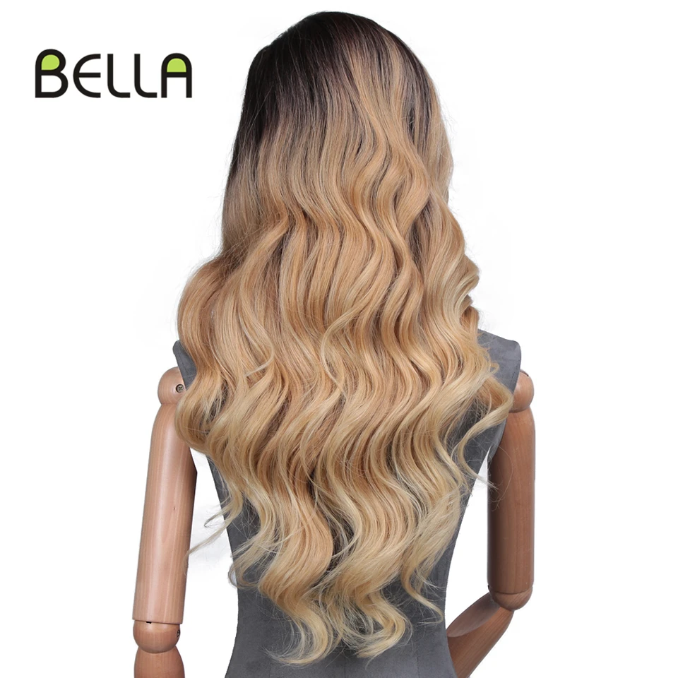Wigs For Women Synthetic Lace Front Wig Blonde 613 Natural Red Lace Front Heat Resistant Body Wave Hair Dark Root Party Cosplay - Color: SOP26613