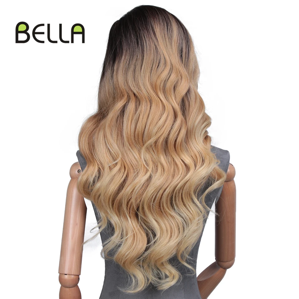 SOP26613 Wigs For Women Synthetic Lace Front Wig Blonde 613 Natural Red Lace Front Heat Resistant Body Wave Hair Dark Root Party Cosplay - Color: SOP26613