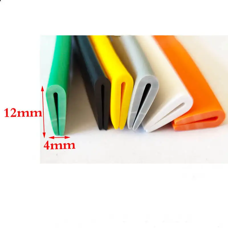 Borracha u Tira de Vedação para Vidro e Metal Painel de Madeira Redonda Edge Enchoser Verde Laranja Amarelo Preto mm Grosso 12×4 mm Grosso